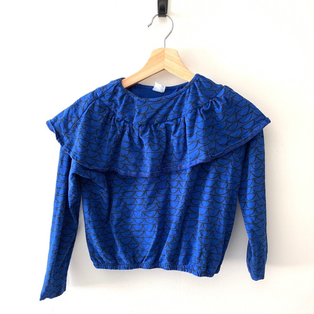 Stem Blue Ruffle Top Sz 8